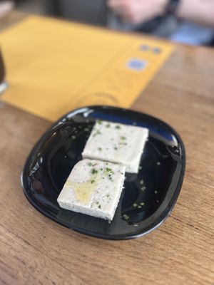 Cashew nut feta cheese  at Veganaki in Athens