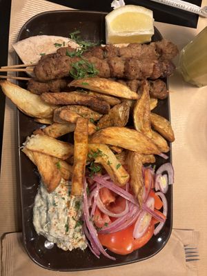 Soy Souvlaki plate  at Veganaki in Athens