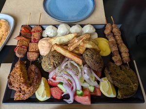 Mixed grill at Veganaki in Athens