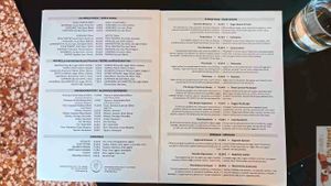 Menu at Veganaki in Athens