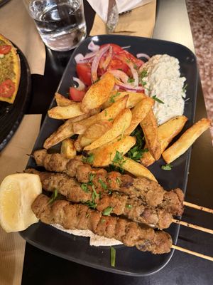 Soy souvlaki plate  at Veganaki in Athens