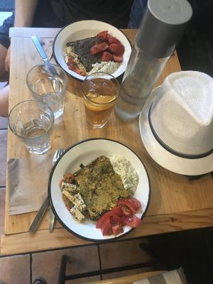 Both Traditinal Platters. Very yummy! at Veganaki in Athens