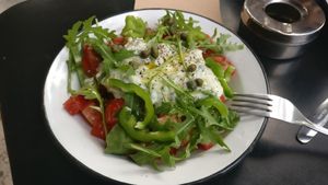 Dakos with tzatziki at Veganaki in Athens