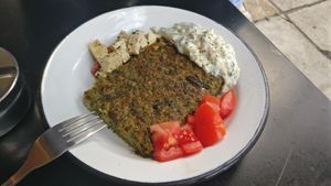 Zucchini pie at Veganaki in Athens