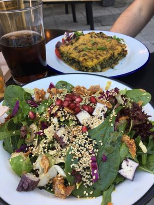 Salad and spinach pie- the BEST at Veganaki in Athens