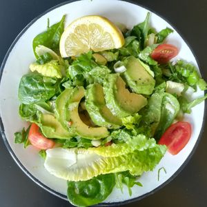 Avocado salad at Veganaki in Athens