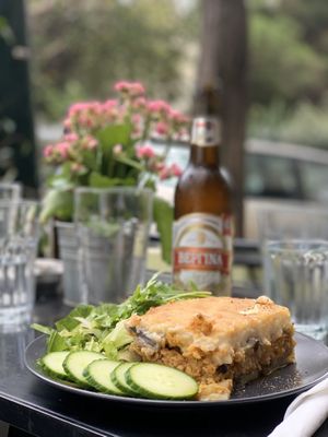 Vegan moussaka at Veganaki in Athens