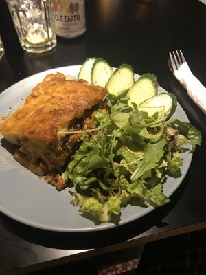 Vegan moussaka  at Veganaki in Athens