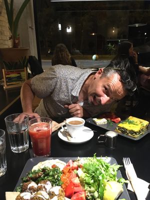 Spinich pie and falafel both delicious. at Veganaki in Athens