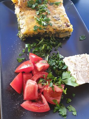Spinat kuchen at Veganaki in Athens