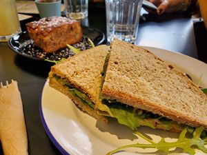 Avocado and apple pie at Veganaki in Athens