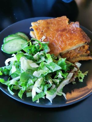 Vegan mousakas at Veganaki in Athens