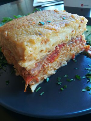 Pastitsio at Veganaki in Athens