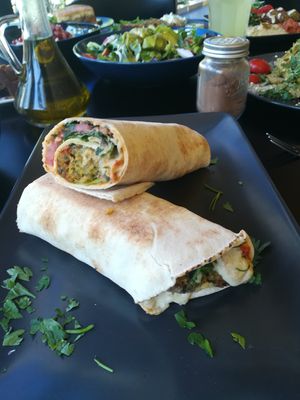 Falafel wrap at Veganaki in Athens
