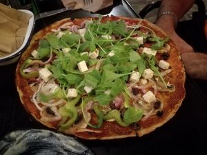 Pizza at Veganaki in Athens