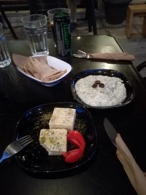 Pita, Feta & Tzaziki at Veganaki in Athens