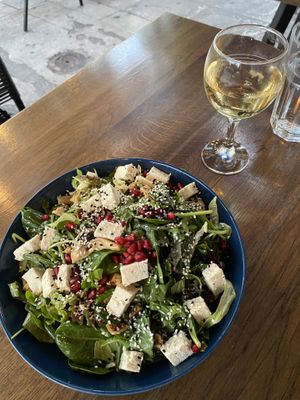 Salad with pomegranate  at Veganaki in Athens