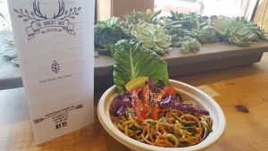 rad thai bowl at The Hunter's Wife Health Bar in Leavenworth