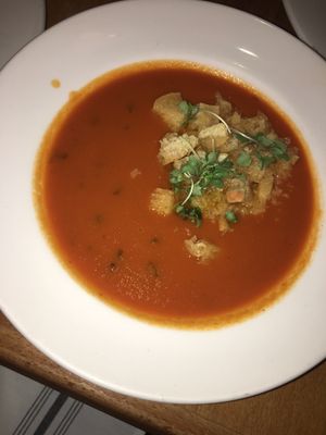 vegan tomato soup at Beatrix - River North in Chicago