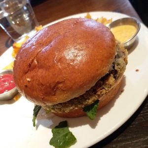 Healthy veggie burger at Beatrix - River North in Chicago