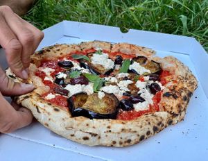 Caponata, with fantastic home-made ricotta at La Stella Nera in Berlin
