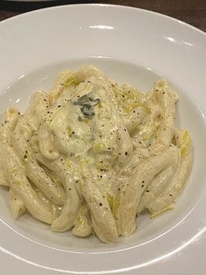 pasta with leek cream at La Stella Nera in Berlin