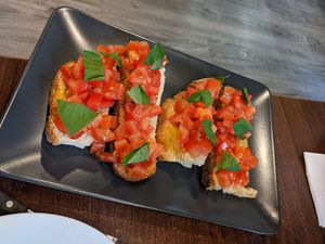 Tasty tomato bruschetta  at La Stella Nera in Berlin