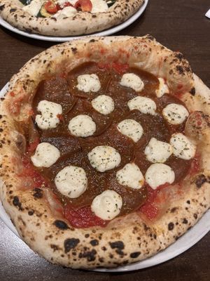 Vegan sausage pizza  at La Stella Nera in Berlin