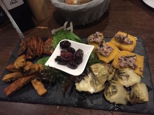 The starter plate was pretty good but a bit small at La Stella Nera in Berlin