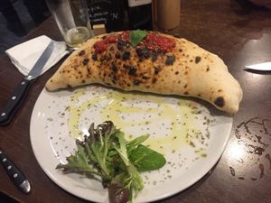 The calzone was spicy and filling. at La Stella Nera in Berlin