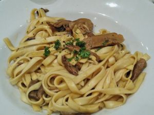 Pasta with mushrooms at La Stella Nera in Berlin