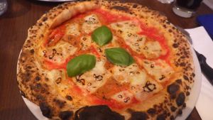 Salami pizza at La Stella Nera in Berlin