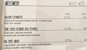 White wine at La Stella Nera in Berlin