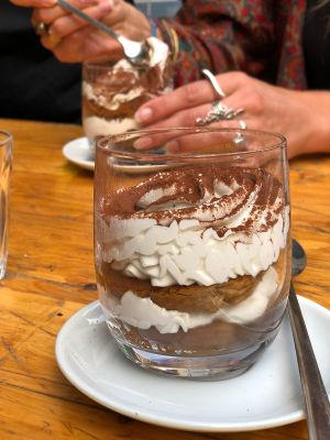Vegan tiramisu  at La Stella Nera in Berlin