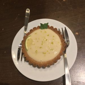 Lemon tart 💚 at La Stella Nera in Berlin