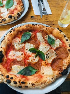 pizza salami  at La Stella Nera in Berlin