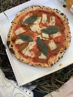 Salami pizza at La Stella Nera in Berlin