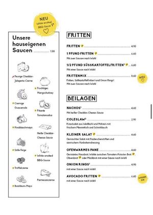 Menu at Peter Pane in Oldenburg