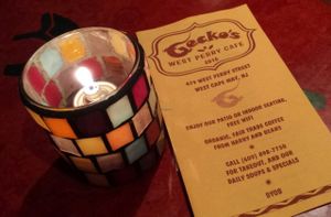 Menu at Gecko in West Cape May