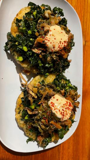 Mushroom “tortillas “. Very flavorful. at Obon Shokudo in Portland