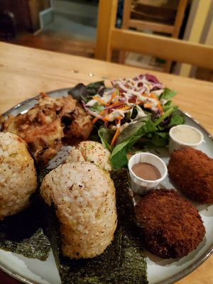 Combo platter at Obon Shokudo in Portland