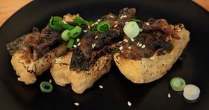 Kinzanji Miso-glazed Tofu Dengaku at Obon Shokudo in Portland