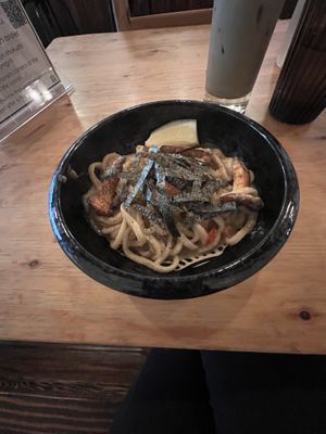 Creamy lobster udon  at Obon Shokudo in Portland