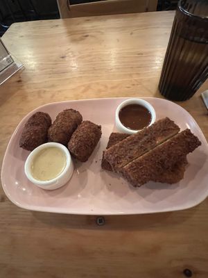 Giant tots and tofu katsu  at Obon Shokudo in Portland