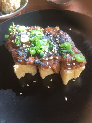 Miso glazed tofu at Obon Shokudo in Portland