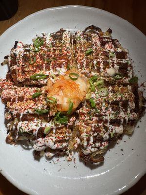 Okonomiyaki with kimchi  #Veganuary at Obon Shokudo in Portland