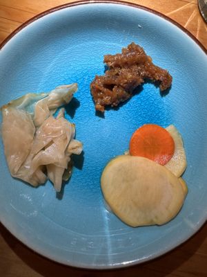 Pickle plate (that miso omg 🥰) #Veganuary at Obon Shokudo in Portland