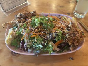 Cold udon salad  at Obon Shokudo in Portland