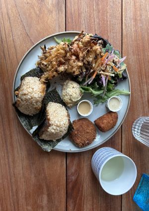 Combo plate  at Obon Shokudo in Portland
