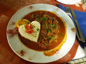 Soy goulash at Meson Aleman Atlantis in Gran Canaria